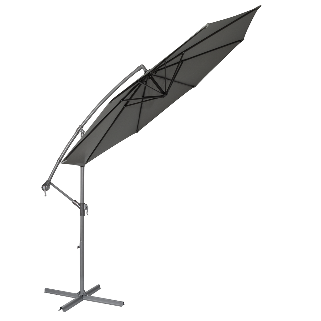 Dellonda Banana Parasol with Cover 3m, Grey (DG264)
