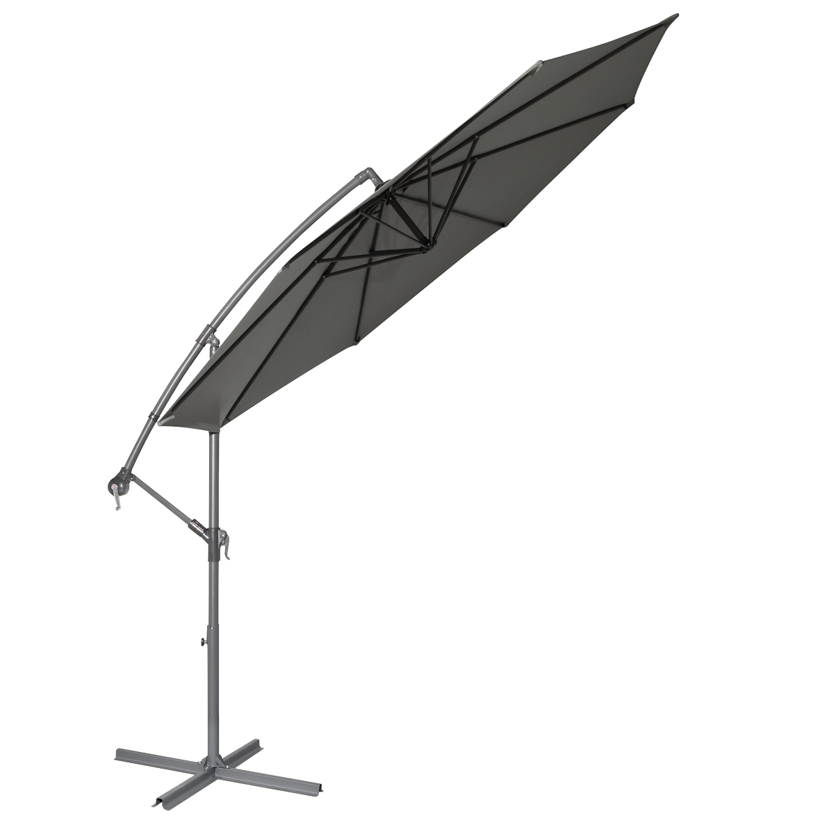 Dellonda Banana Parasol with Cover 3m, Grey (DG264)