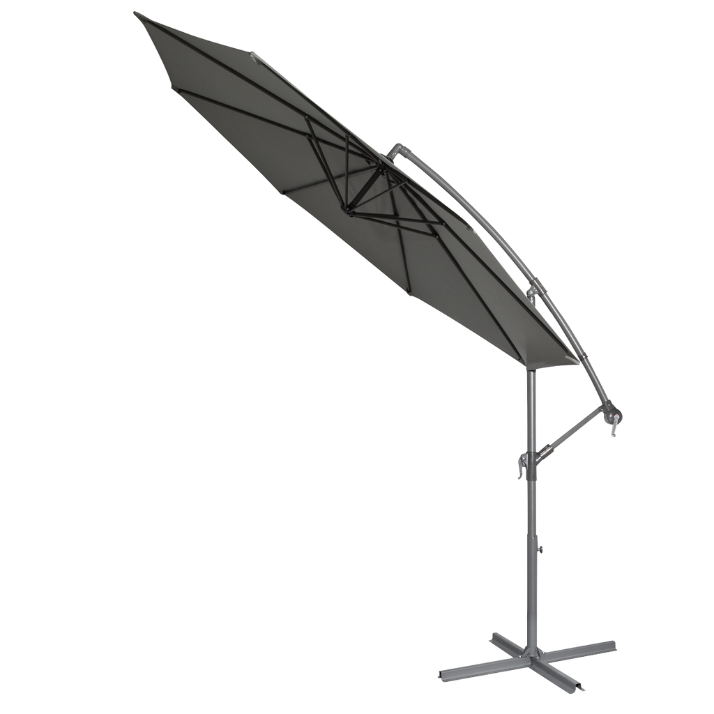 Dellonda Banana Parasol with Cover 3m, Grey (DG264)