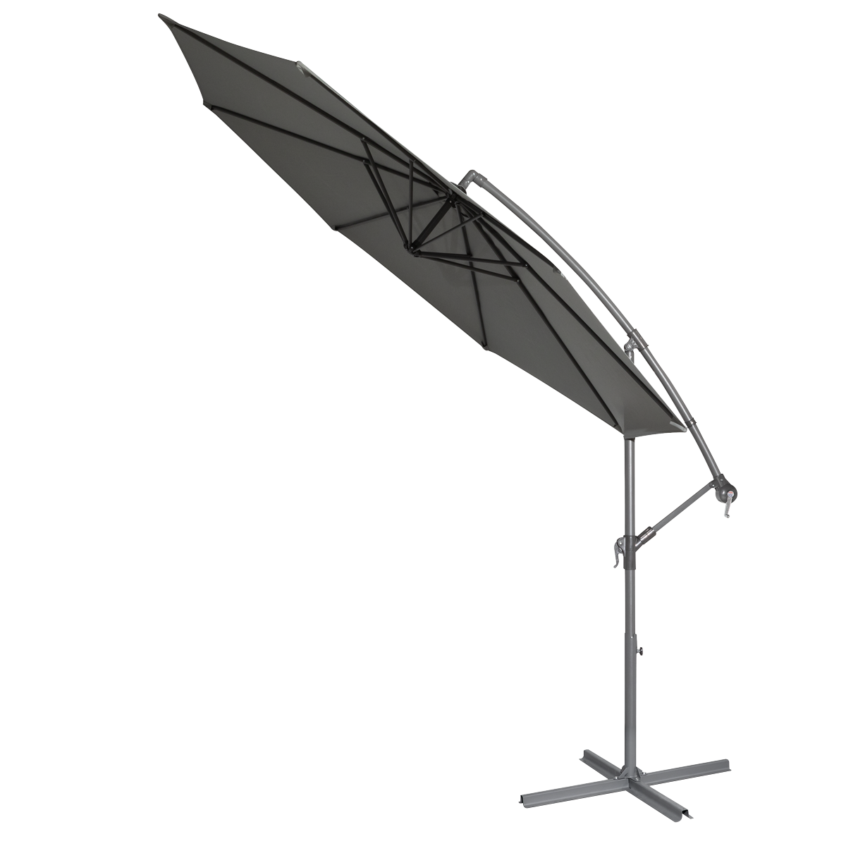 Dellonda Banana Parasol with Cover 3m, Grey (DG264)