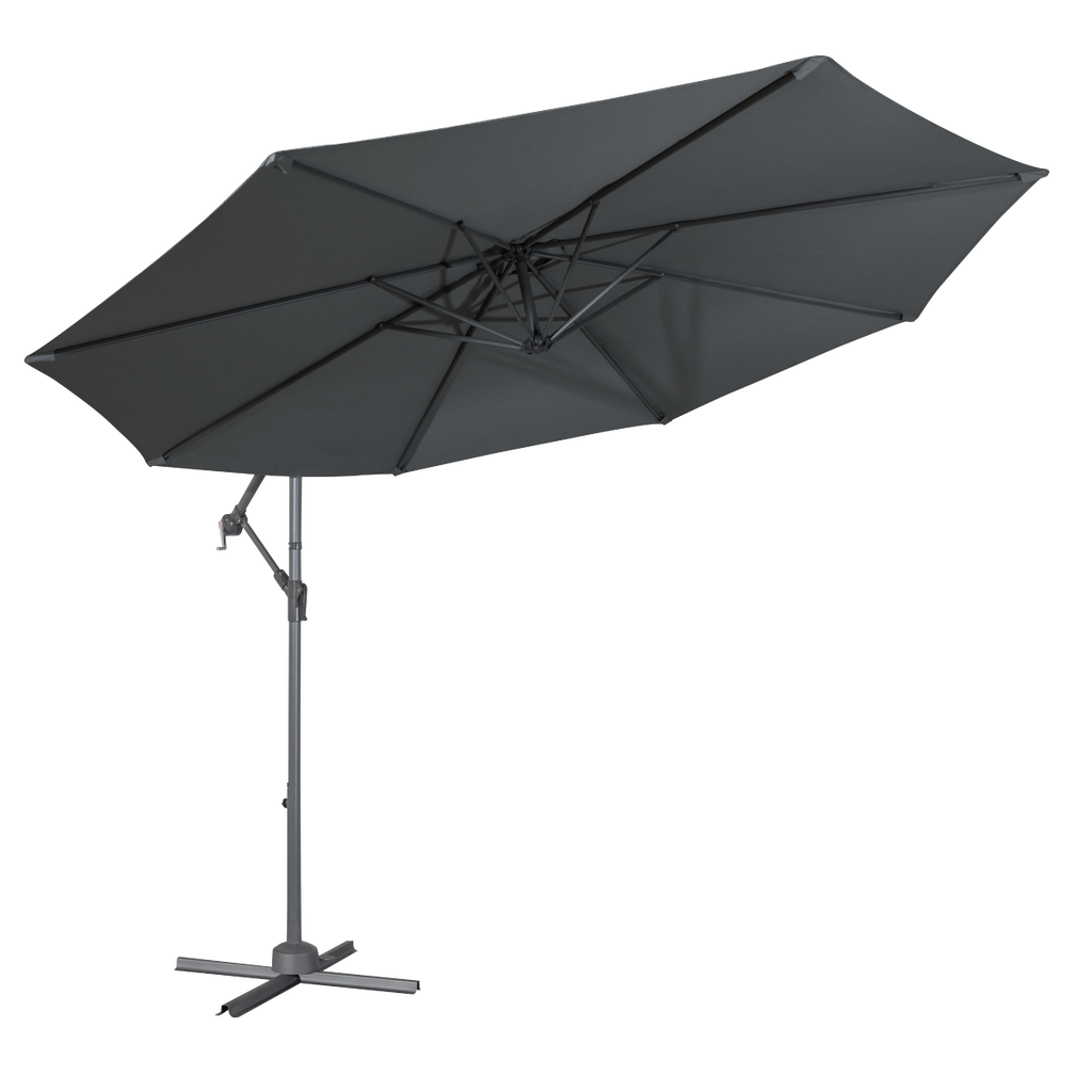 Dellonda Banana Parasol with Cover 3m, Grey (DG264)
