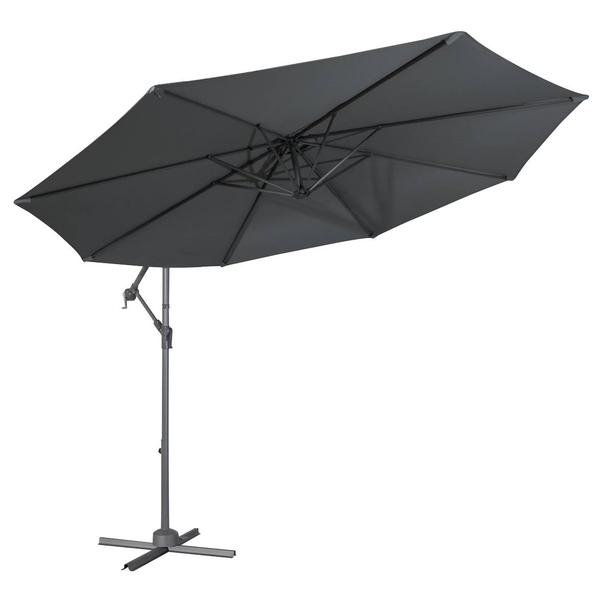 Dellonda Banana Parasol with Cover 3m, Grey (DG264)