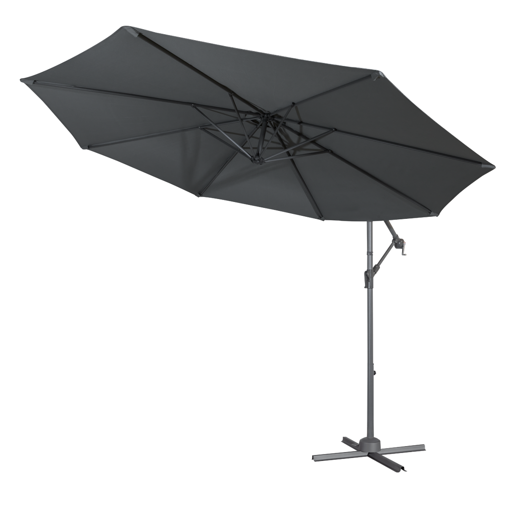 Dellonda Banana Parasol with Cover 3m, Grey (DG264)
