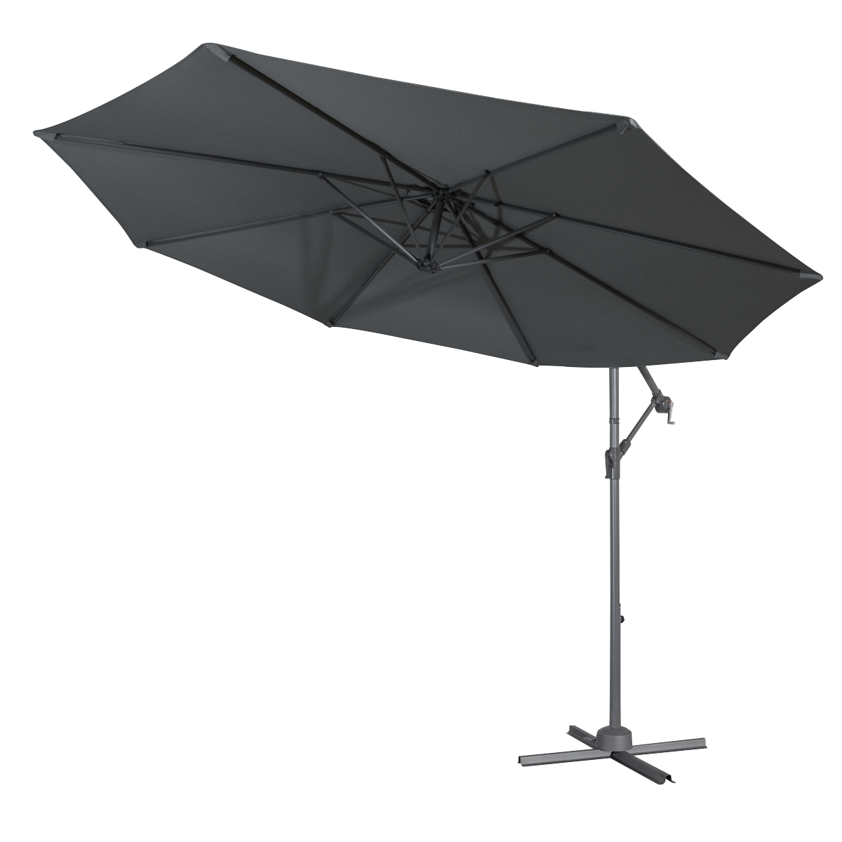 Dellonda Banana Parasol with Cover 3m, Grey (DG264)