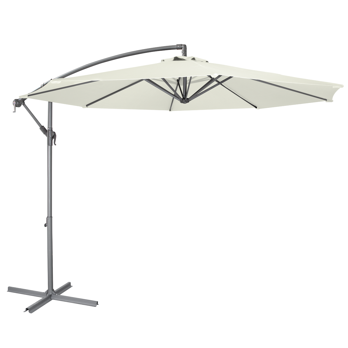 Dellonda Banana Parasol with Cover & Base 3m, Cream (DG271)