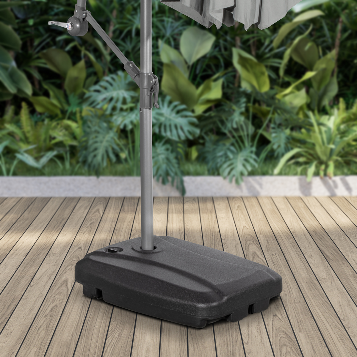 Dellonda Fillable Parasol Base with Wheels 60L Black