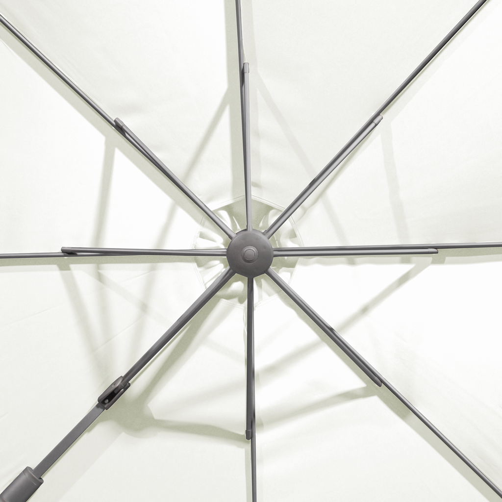 Dellonda Cantilever Parasol with Cover 3m, 360° Rotation, Cream (DG268)
