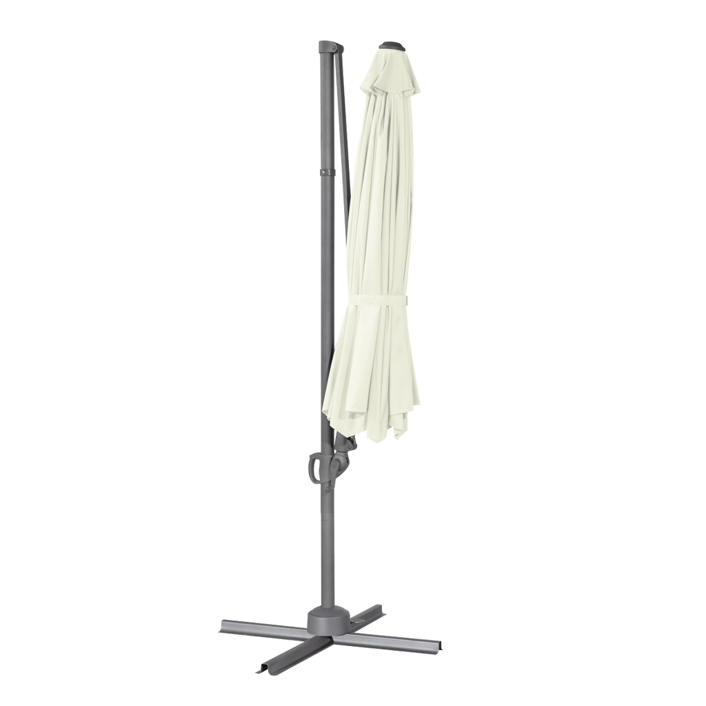 Dellonda Cantilever Parasol with Cover 3m, 360° Rotation, Cream (DG268)