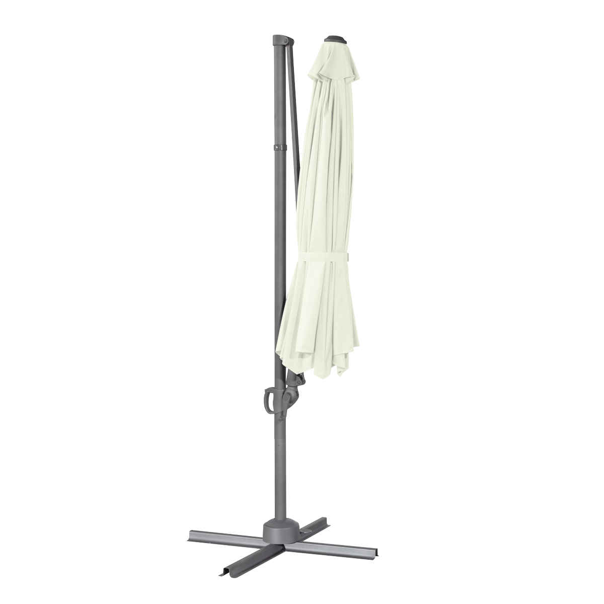 Dellonda Cantilever Parasol with Cover 3m, 360° Rotation, Cream (DG268)