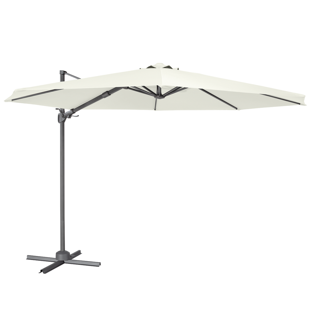 Dellonda Cantilever Parasol 3m 360 Rotation Cream