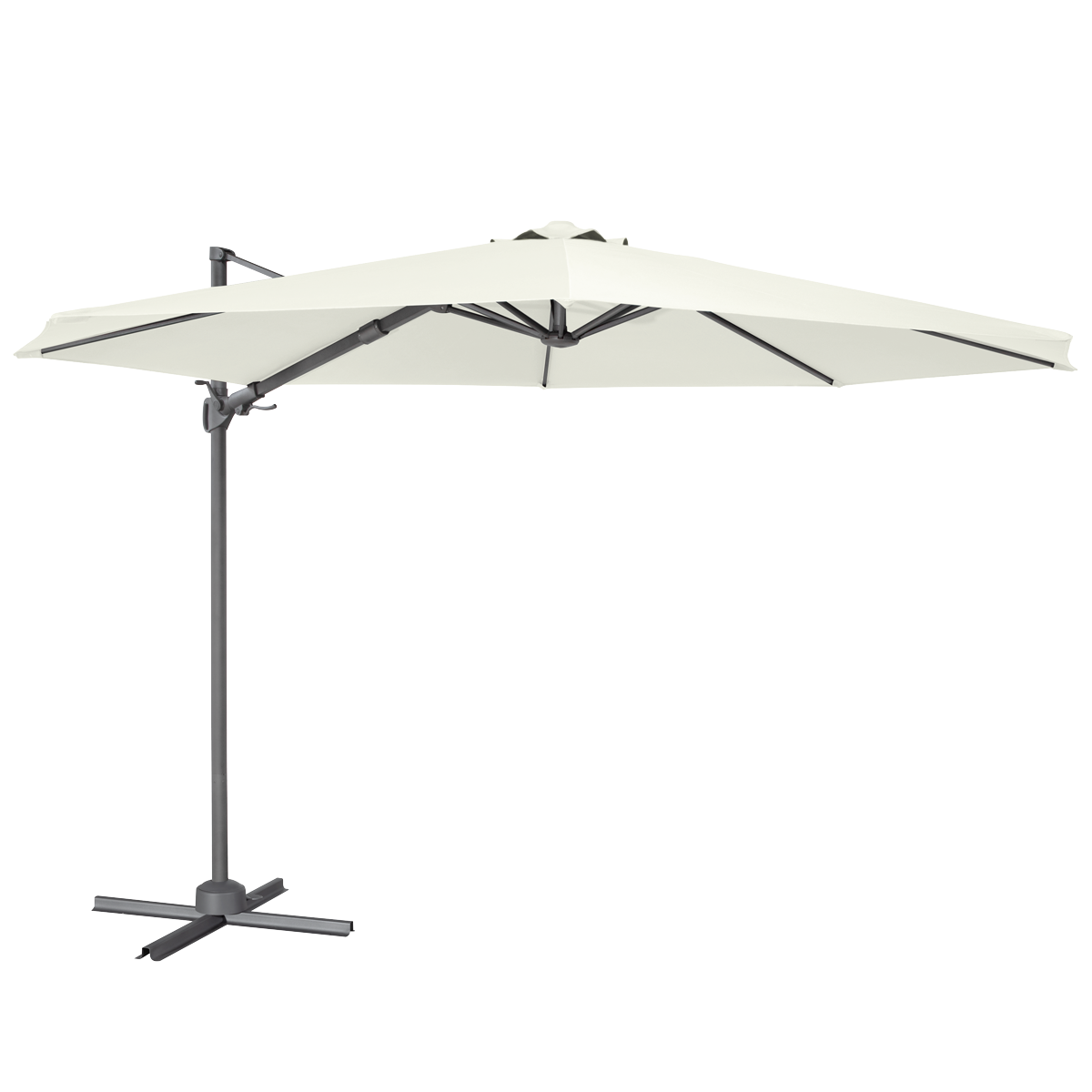Dellonda Cantilever Parasol 3m 360 Rotation Cream