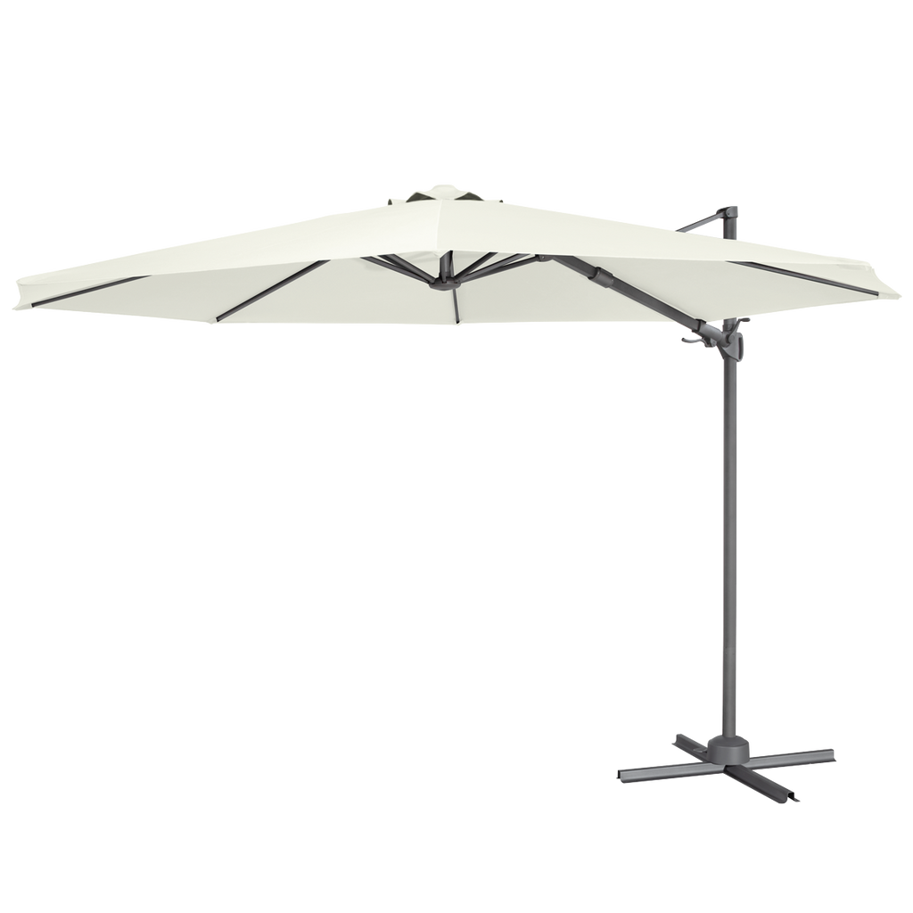 Dellonda Cantilever Parasol 3m 360 Rotation Cream