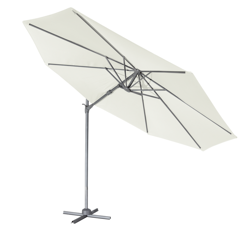 Dellonda Cantilever Parasol with Cover 3m, 360° Rotation, Cream (DG268)