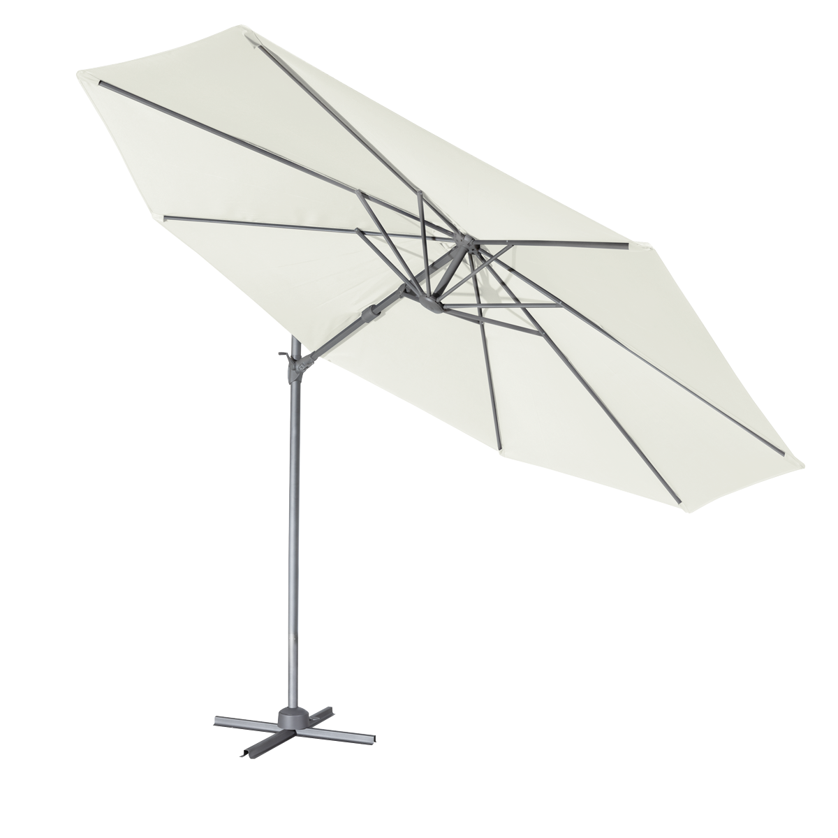 Dellonda Cantilever Parasol with Cover 3m, 360° Rotation, Cream (DG268)