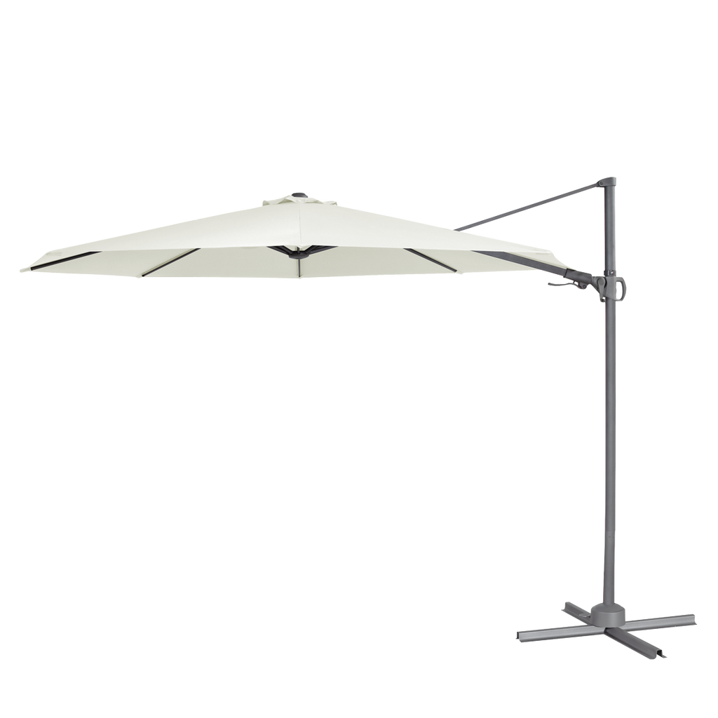 Dellonda Cantilever Parasol with Cover 3m, 360° Rotation, Cream (DG268)