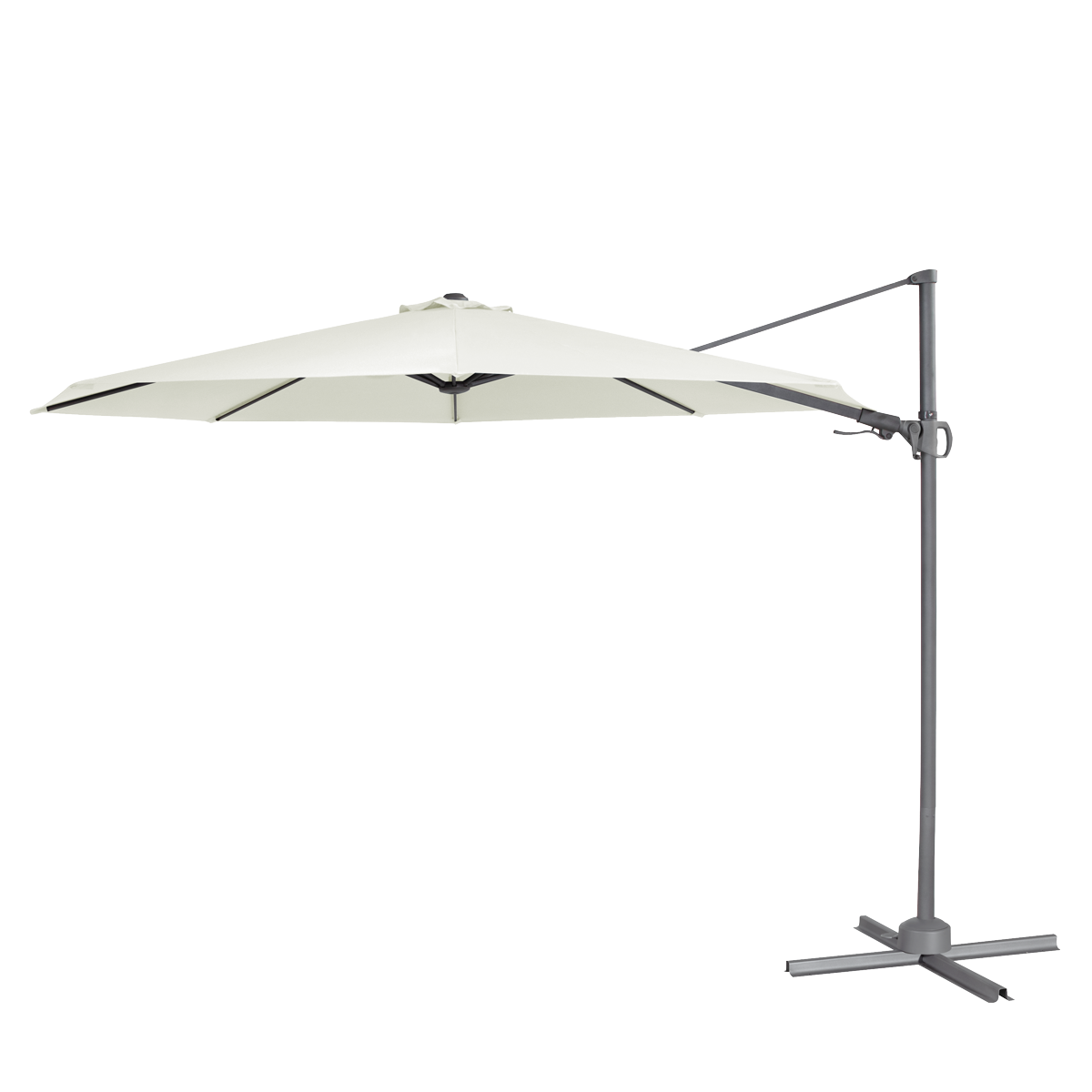 Dellonda Cantilever Parasol with Cover 3m, 360° Rotation, Cream (DG268)