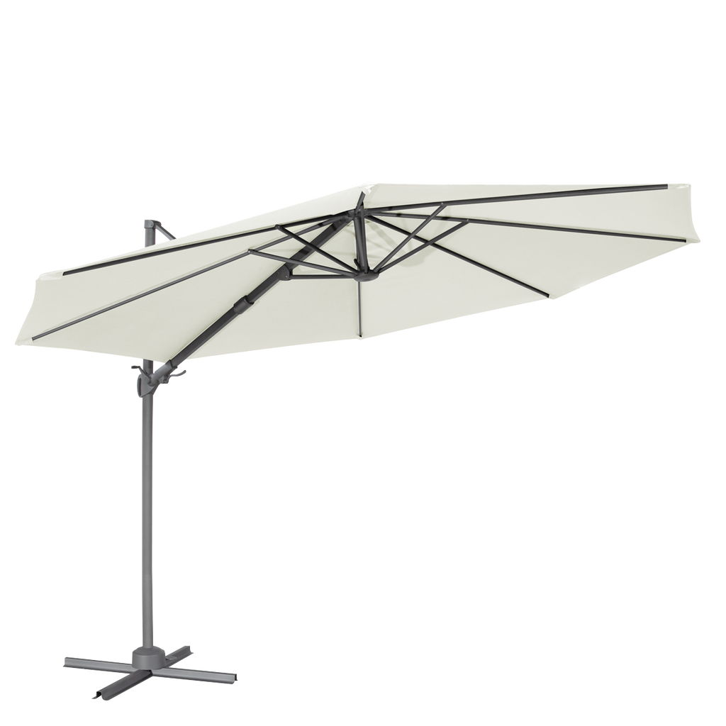 Dellonda Cantilever Parasol 3m 360 Rotation Cream
