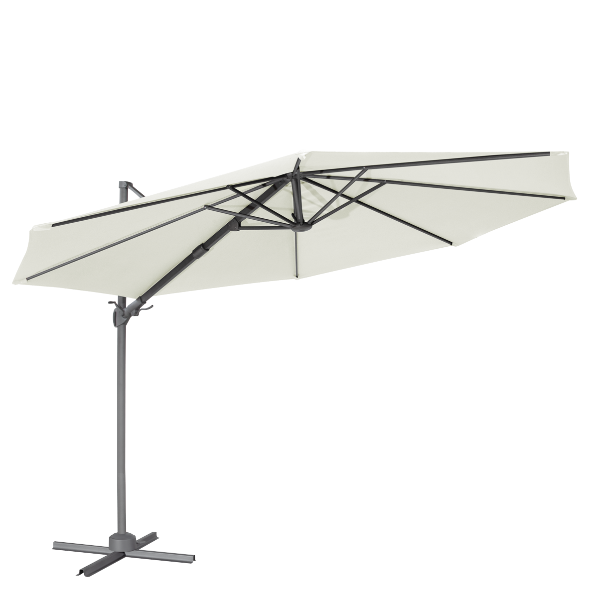 Dellonda Cantilever Parasol 3m 360 Rotation Cream