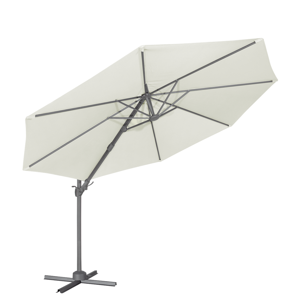 Dellonda Cantilever Parasol with Cover 3m, 360° Rotation, Cream (DG268)