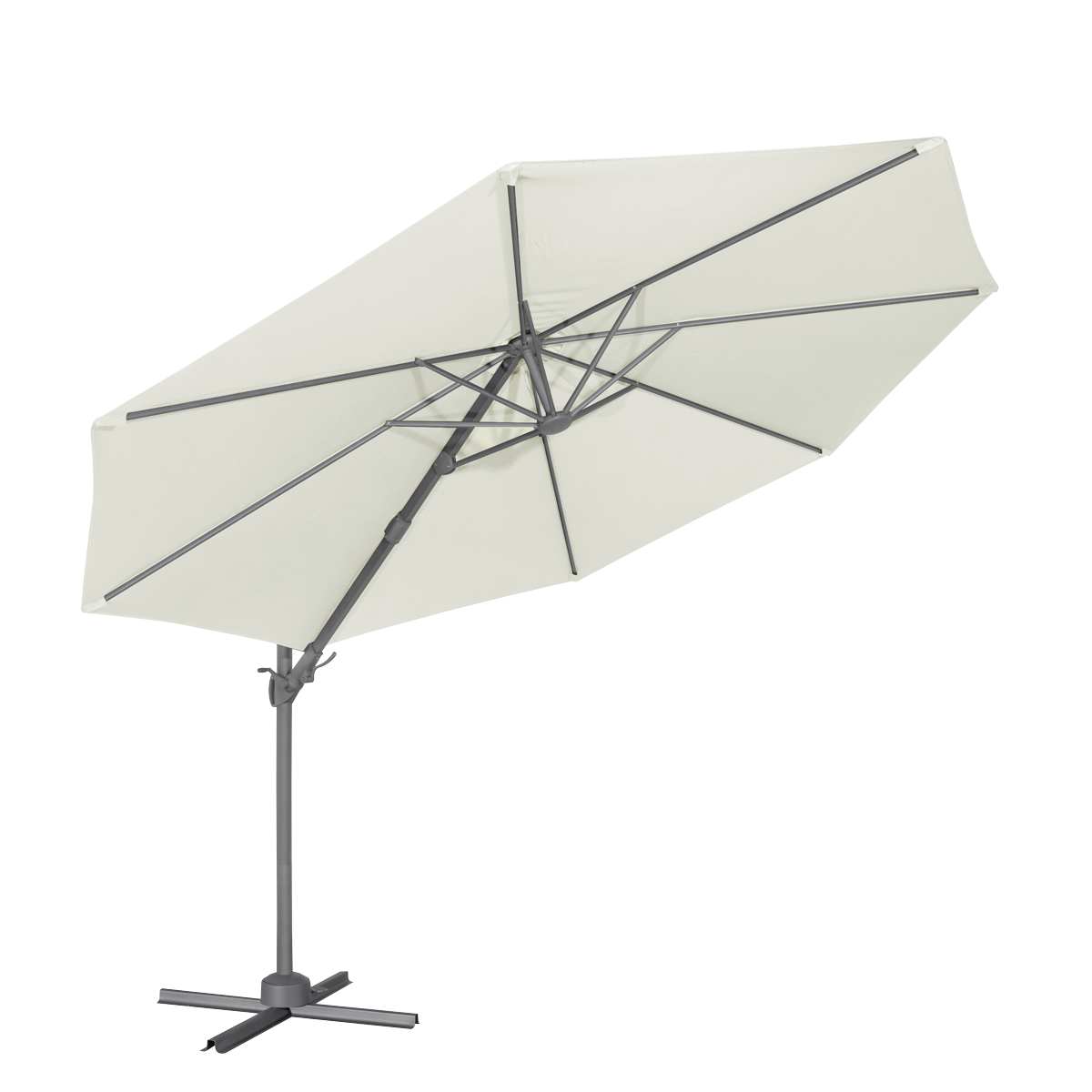 Dellonda Cantilever Parasol with Cover 3m, 360° Rotation, Cream (DG268)