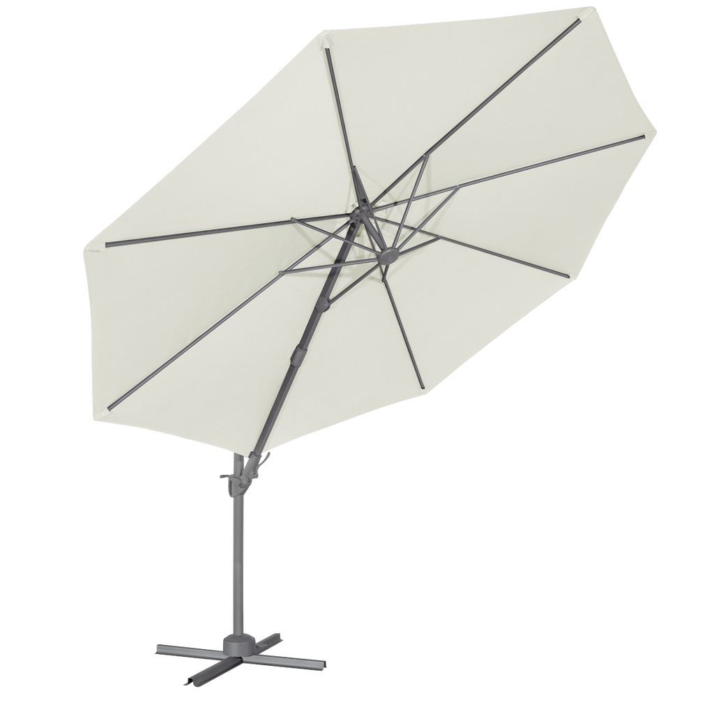 Dellonda Cantilever Parasol with Cover 3m, 360° Rotation, Cream (DG268)