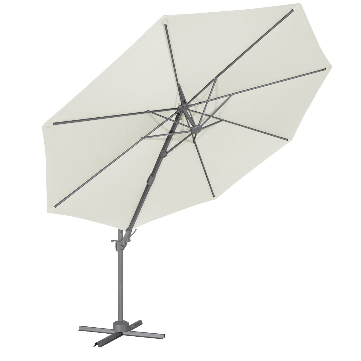 Dellonda Cantilever Parasol with Cover 3m, 360° Rotation, Cream (DG268)