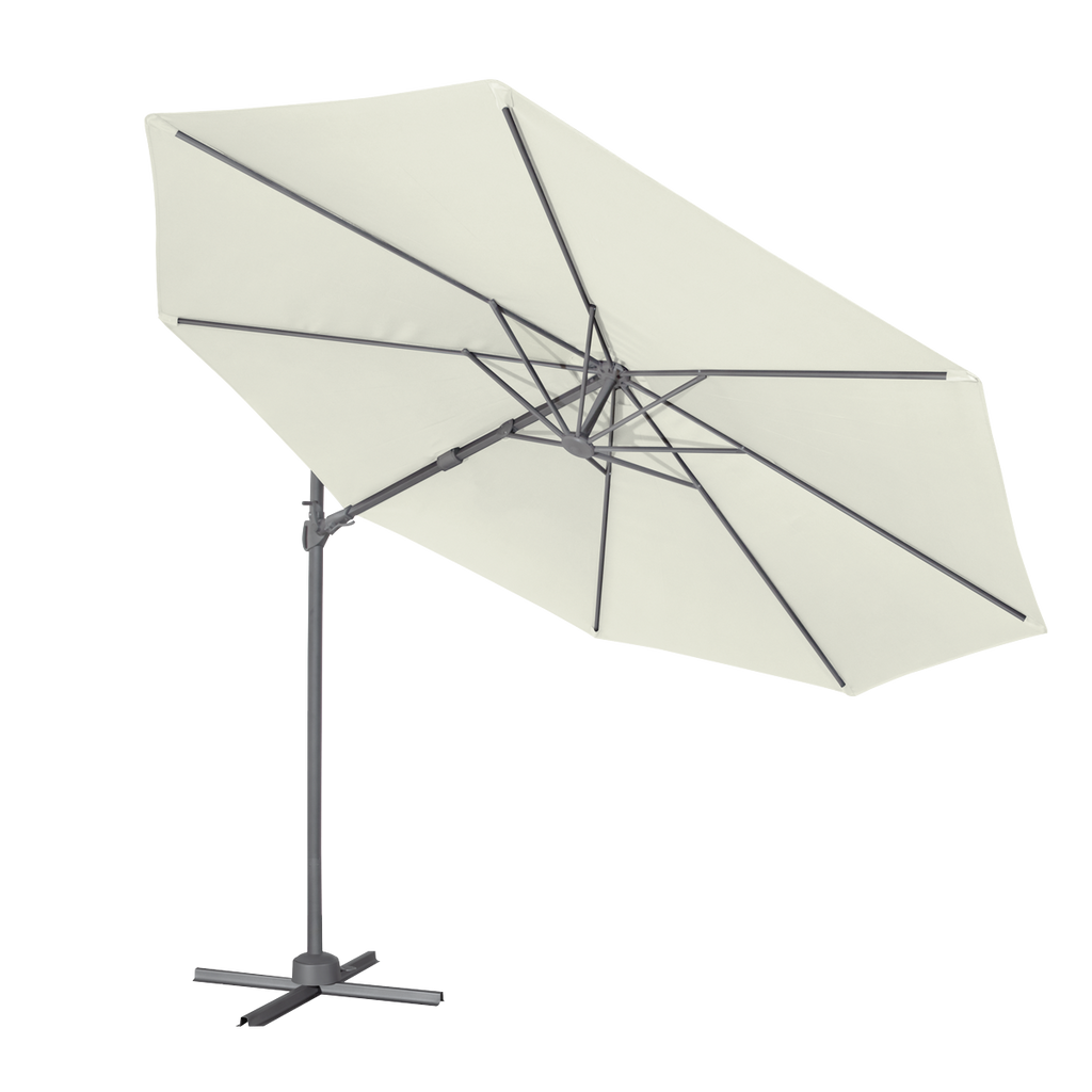 Dellonda Cantilever Parasol with Cover 3m, 360° Rotation, Cream (DG268)