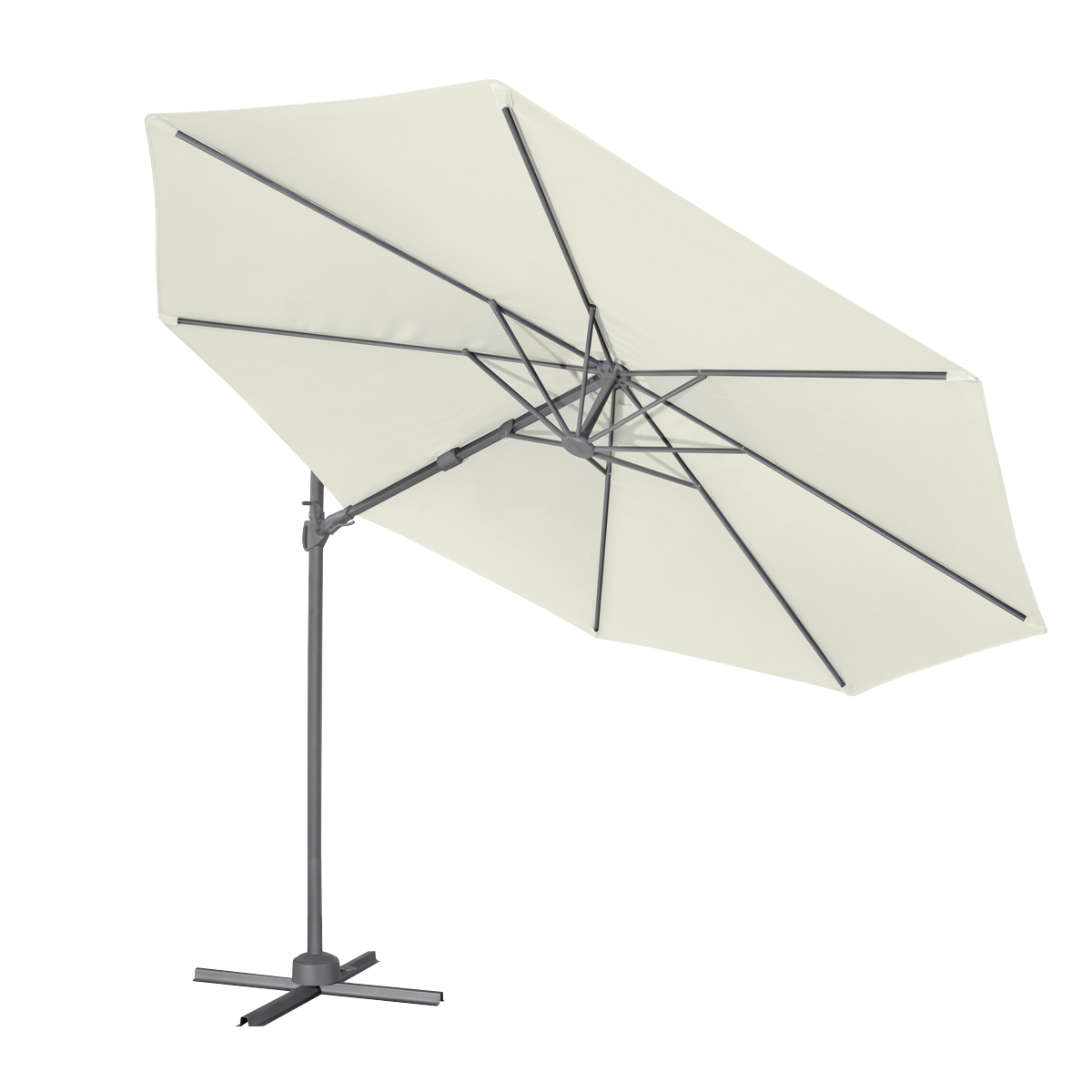 Dellonda Cantilever Parasol with Cover 3m, 360° Rotation, Cream (DG268)