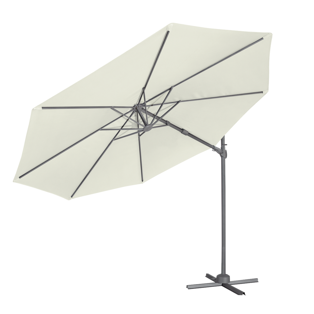 Dellonda Cantilever Parasol with Cover 3m, 360° Rotation, Cream (DG268)