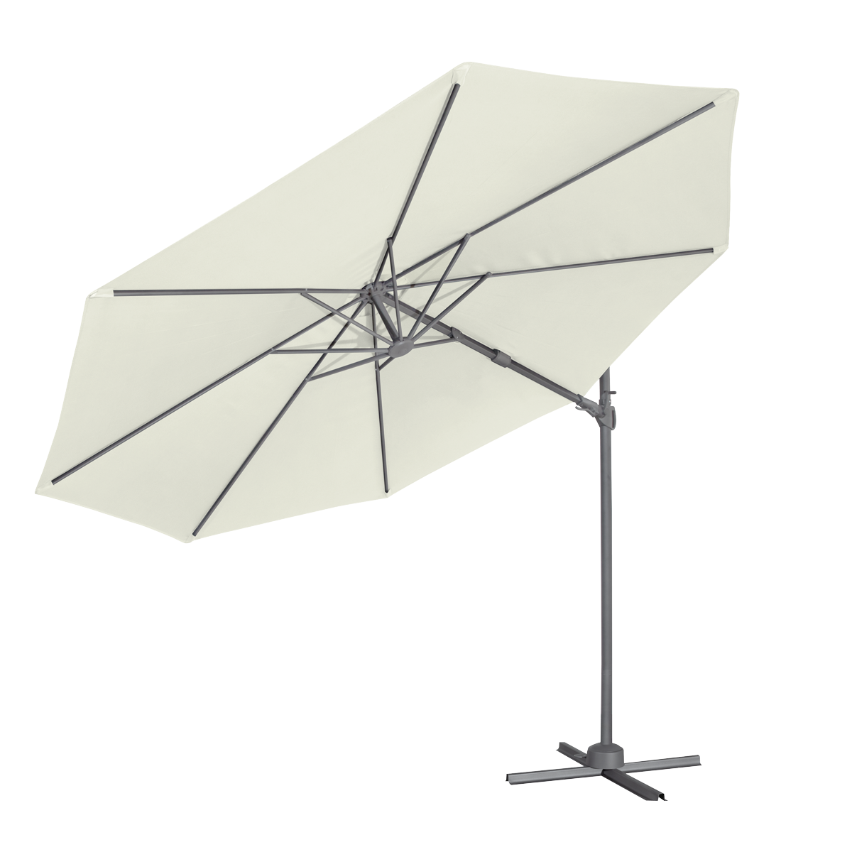 Dellonda Cantilever Parasol with Cover 3m, 360° Rotation, Cream (DG268)