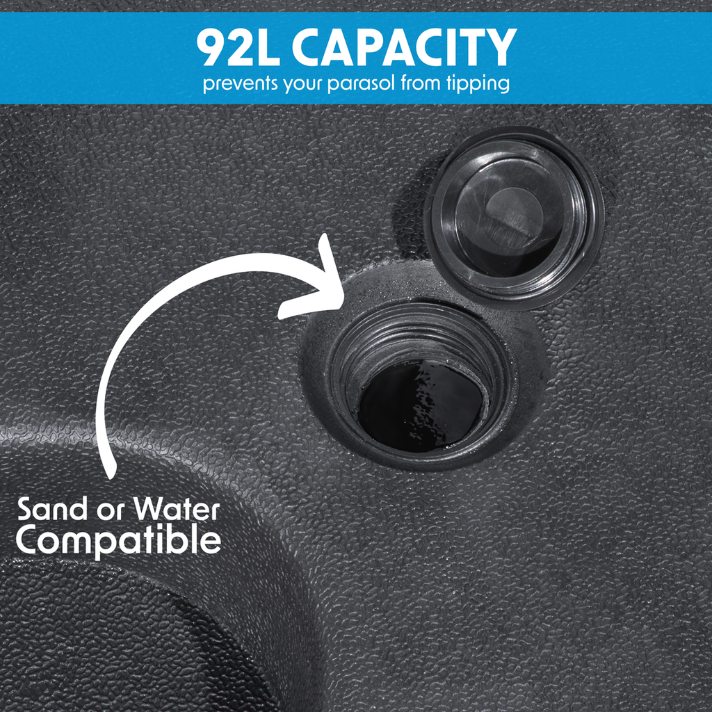 Dellonda Fillable Parasol Base 4pc 42L Black