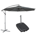 Dellonda Banana Parasol with Cover & Base 3m, Grey (DG270)