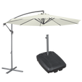Dellonda Banana Parasol with Cover & Base 3m, Cream (DG271)
