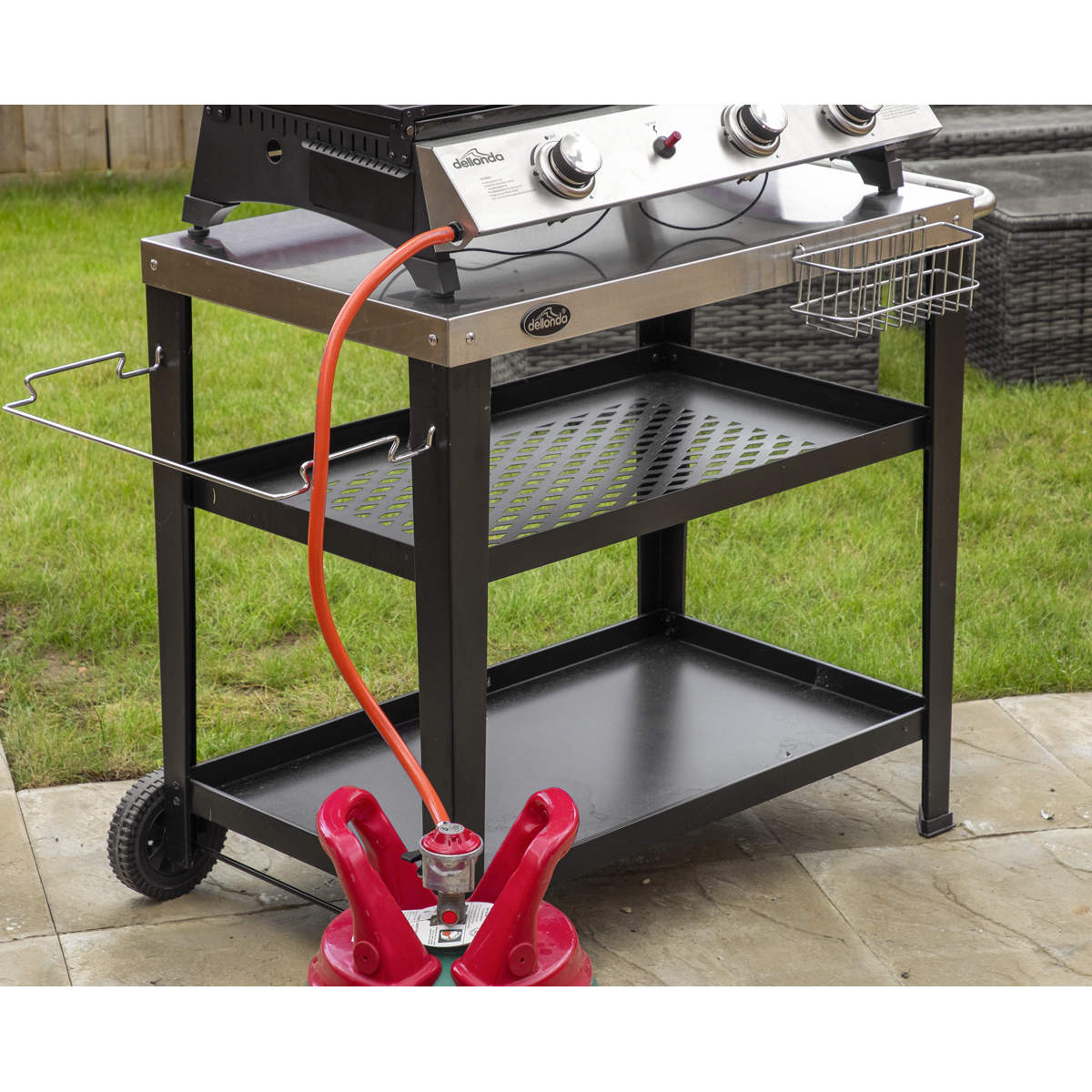 Dellonda 3 Burner Portable Gas Plancha/Grill 8.5kW, Stainless Steel (DG276)
