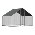 Dellonda Walk-In Galvanized Chicken Run with Roof Cover, 3x2x2m (DG278)