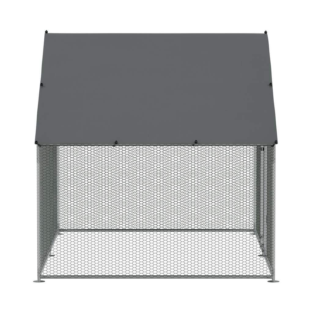 Dellonda Walk-In Galvanized Chicken Run with Roof Cover, 3x2x2m (DG278)