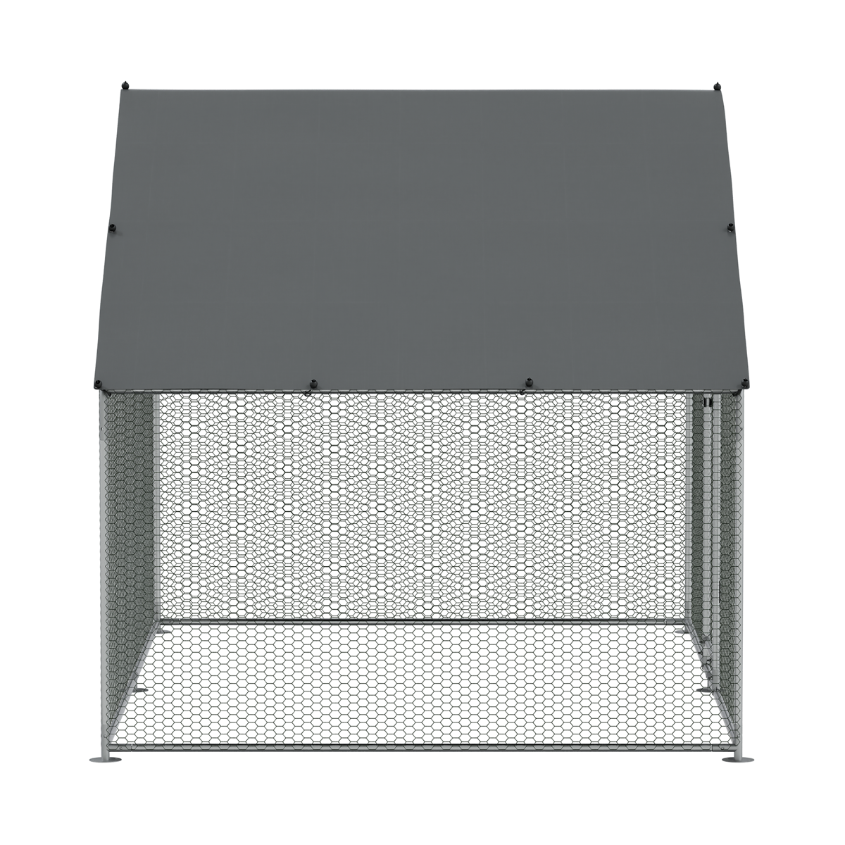 Dellonda Walk-In Galvanized Chicken Run with Roof Cover, 3x2x2m (DG278)