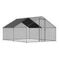Dellonda Walk-In Galvanized Chicken Run with Roof Cover, 3x4x2m (DG279)