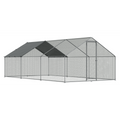 Dellonda Walk-In Galvanized Steel Chicken Run with Roof Cover & PVC Coated Chicken Wire