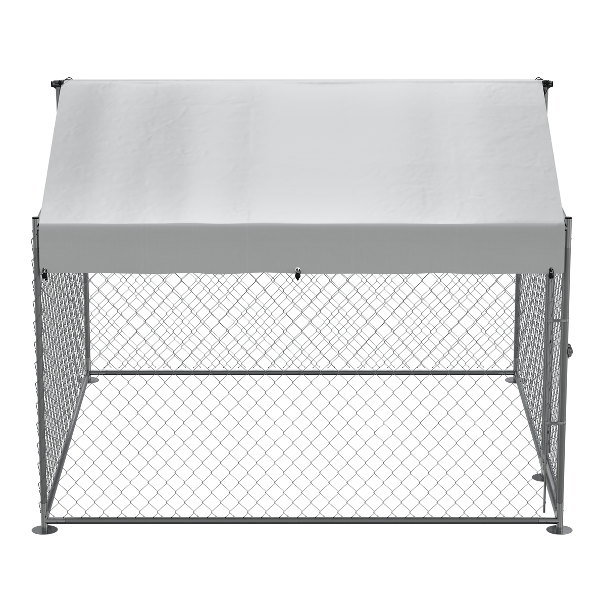 Dellonda Galvanised Steel Dog Kennel with Roof Cover, 2x2x1.5m (DG281)