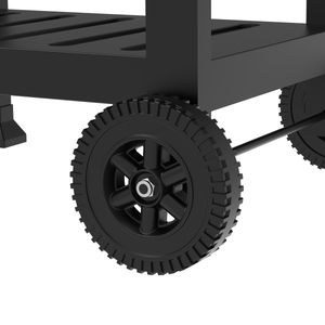 Dellonda Charcoal Grill BBQ Smoker & Trolley with 2 Side Shelves - Black