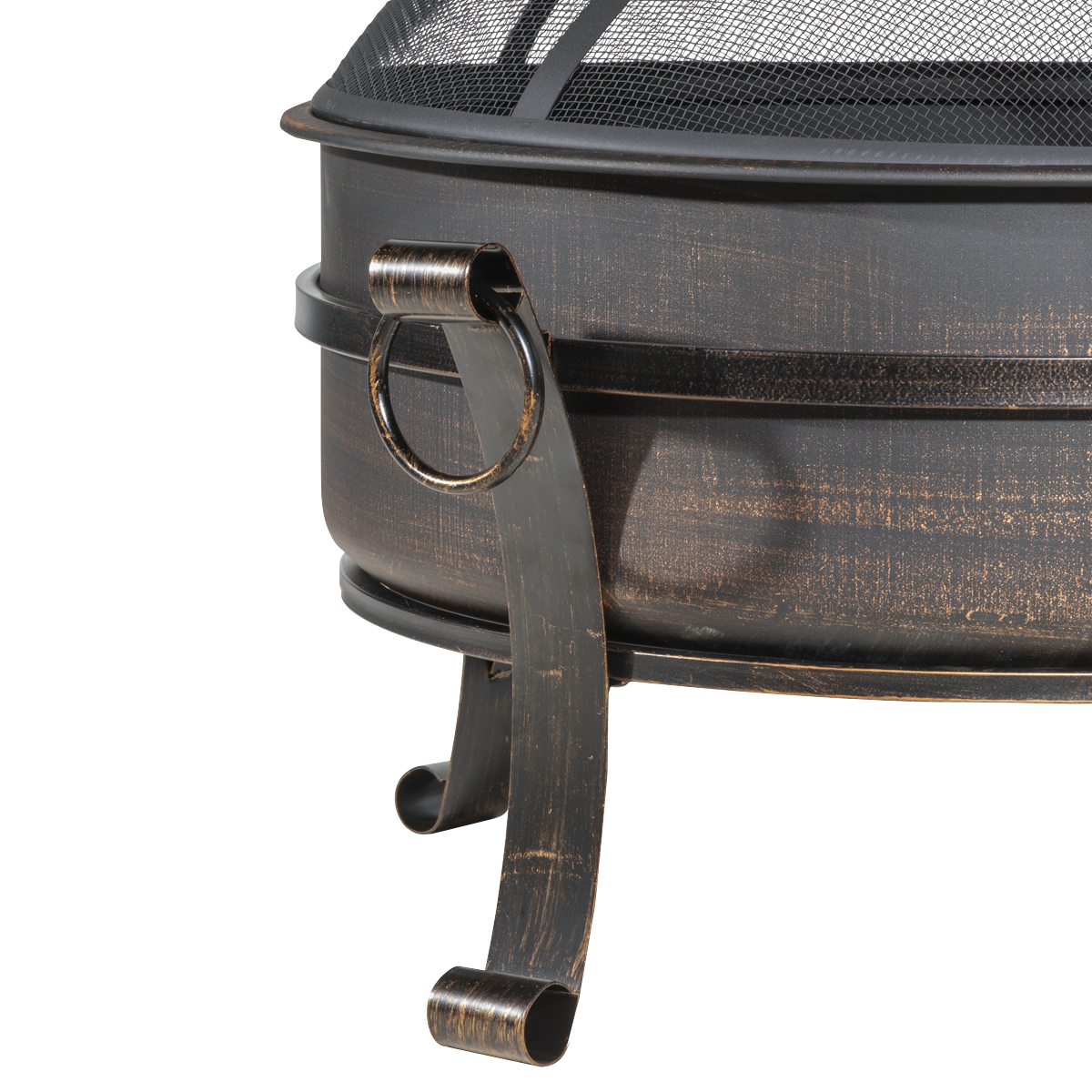 Dellonda Deluxe Outdoor Fire Pit/Coffee Table 30" with Cover, Antique Bronze (DG237)