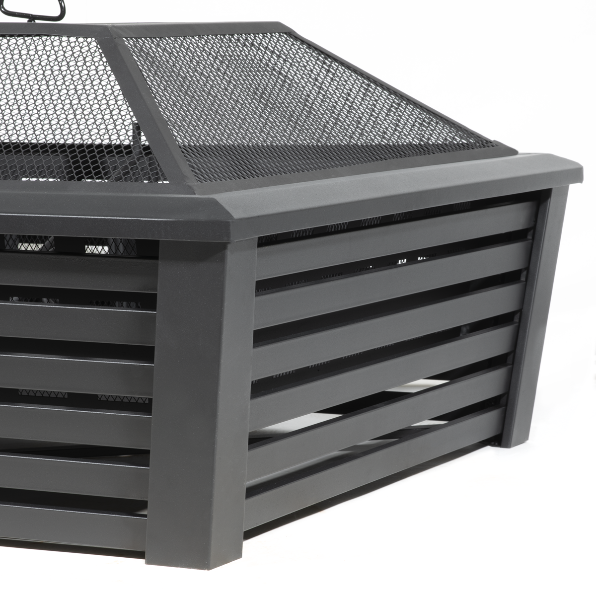 Dellonda Square Outdoor Fire Pit 35in, Black (DG43)
