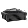 Dellonda Square Outdoor Fire Pit 35in, Black (DG43)