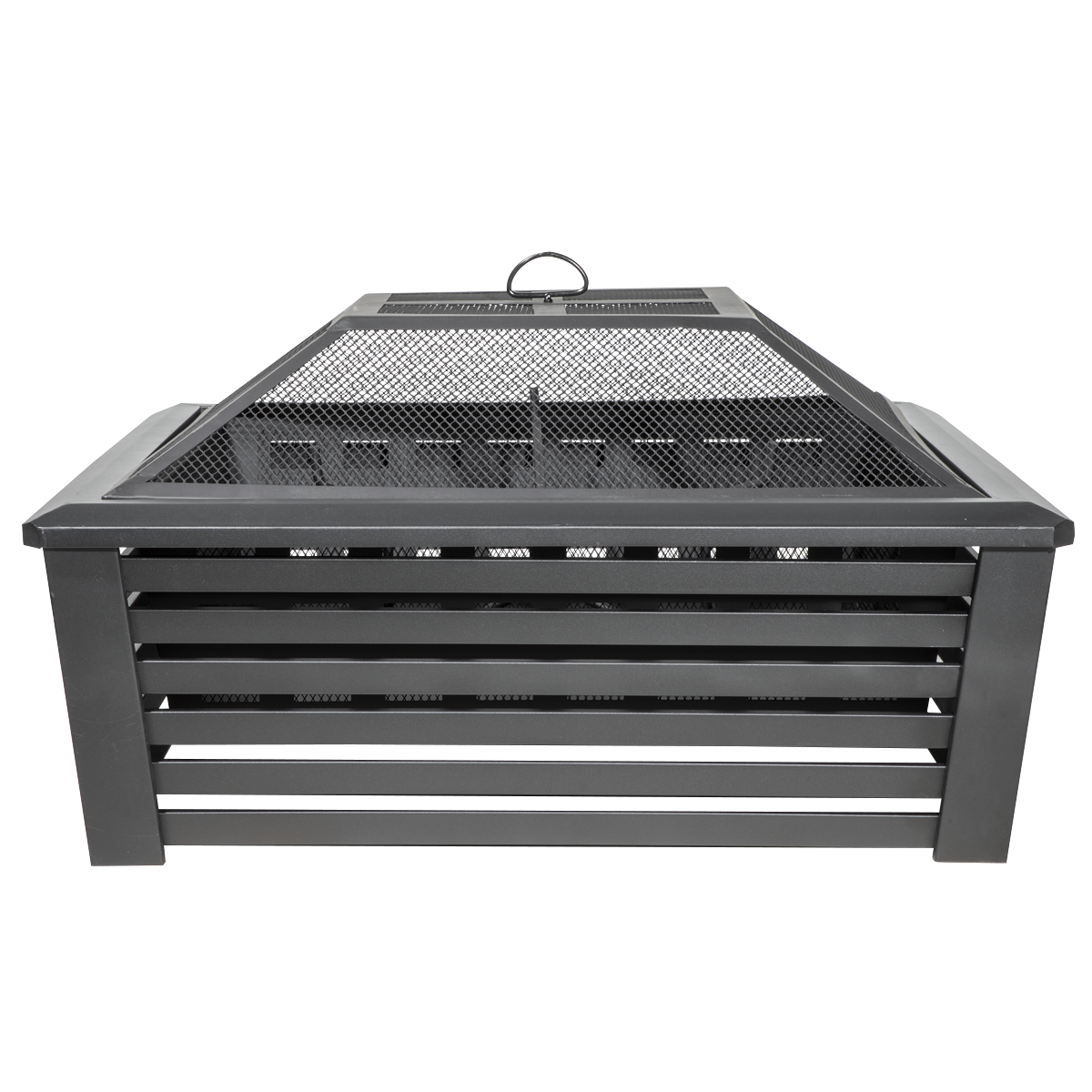 Dellonda Square Outdoor Fire Pit 35in, Black (DG43)