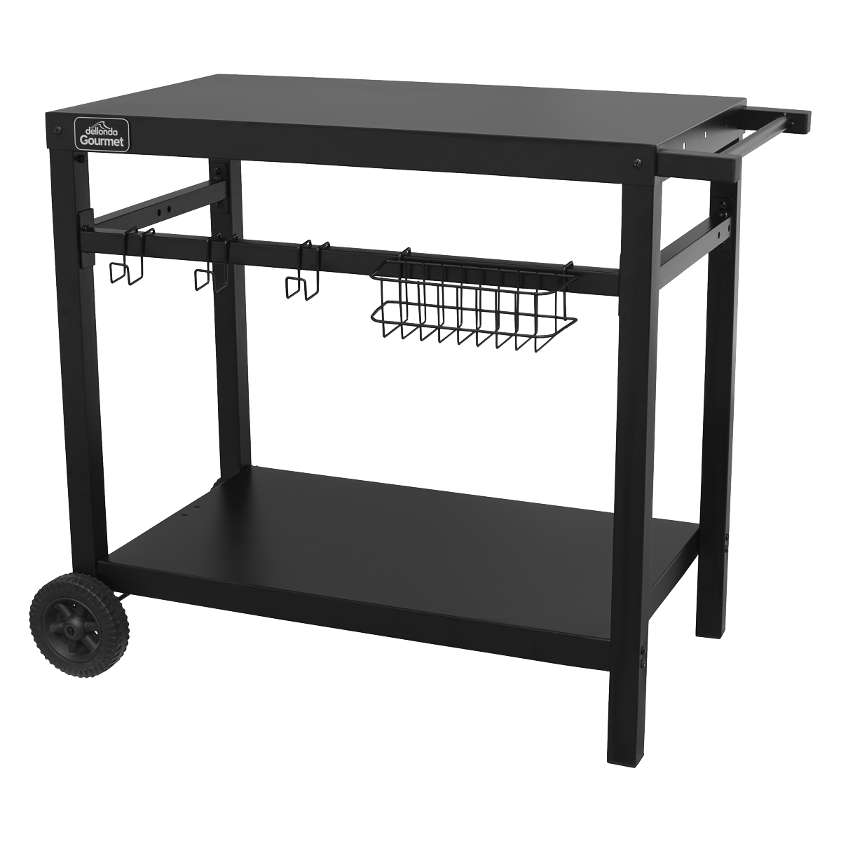 Dellonda BBQ/Plancha Trolley with Utensil Holder, Black (DG45) (Factory Refurbished A)