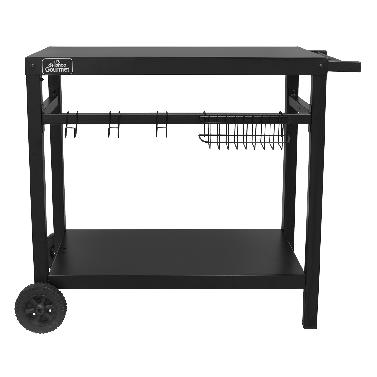 Dellonda BBQ/Plancha Trolley with Utensil Holder, Black (DG45) (Factory Refurbished A)