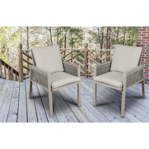 Dellonda Fusion Garden/Patio Dining Chairs with Armrests 6pc - Light Grey