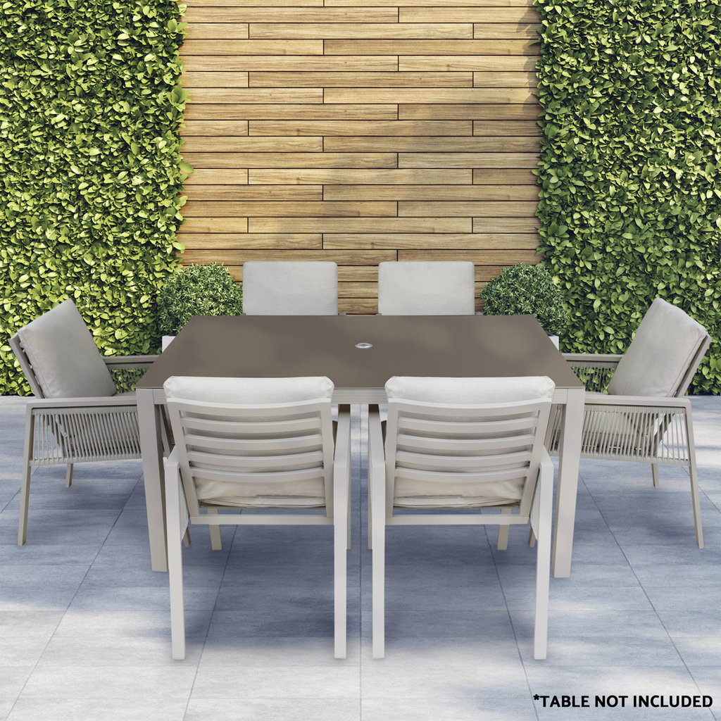 Dellonda Fusion Garden/Patio Dining Chairs with Armrests - Light Grey
