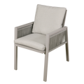 Dellonda Fusion Garden/Patio Dining Chair with Armrest - Light Grey
